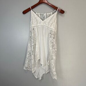 Linea Donatella White Lace Babydoll Chemise V-Neck Lingerie Large wedding fairy